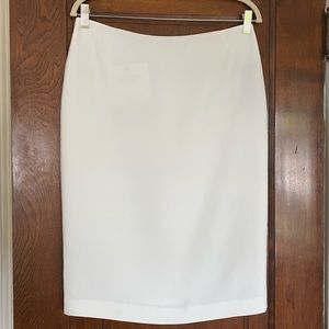 LaFayette 148 White Modern Slim Pencil Skirt